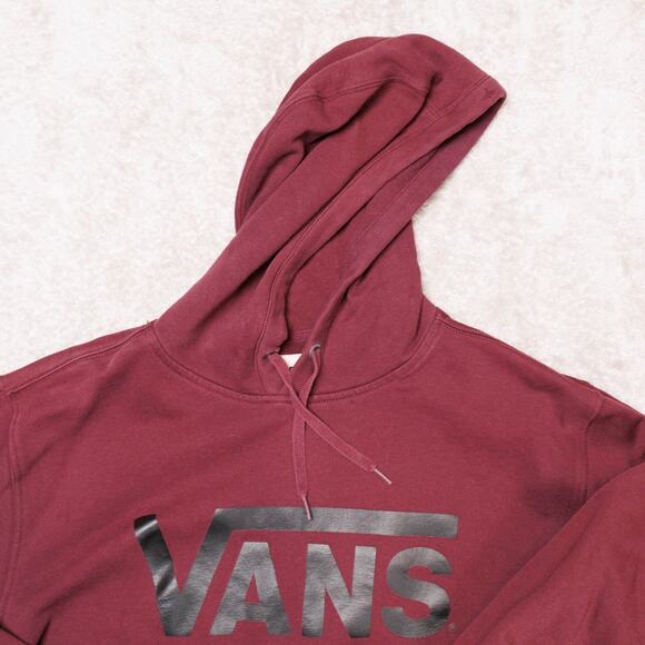 Vans Classic Burgundy Black Pullover Hoodie Sweatshirt Mens Size XL - Picture 7 of 11